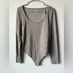 American Apparel Heather Brown/Gray Long Sleeve Bodysuit